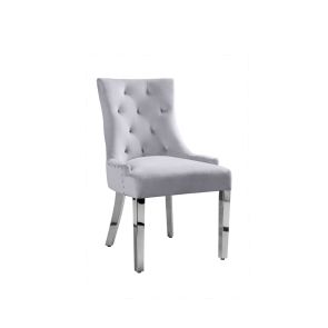 Torino Dove Grey Dining Chair with Stainless Steel Legs