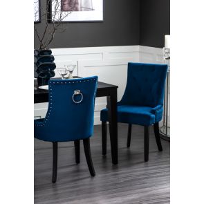 Torino Dining Chair with Back Ring - Ink Blue