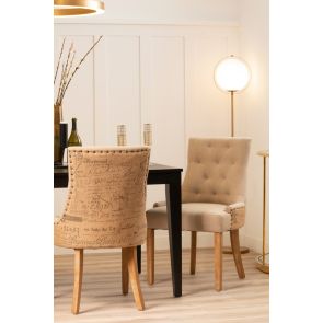 Torino – Silla de comedor rústica con respaldo curvado