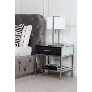 Trio Black Bedside Table