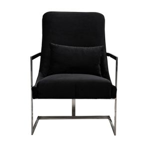 Avantage Poltroncina Lounge Nera - Base Argento