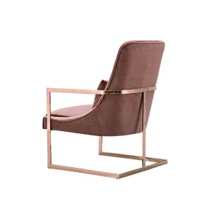 Fauteuil Vantagio rose, base cuivrée