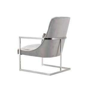 Fauteuil Vantagio gris colombe, base argentée