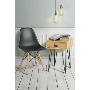 Felix Industrial Side Table - Solid oak and steel