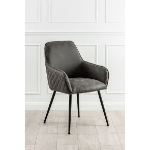 (ID:37089-37090) Set of 2 Watson Carver Chair - No777 - Grey PU