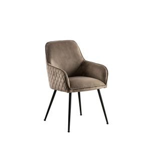 Watson Carver Chair Taupe with Black Legs 