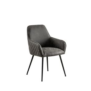 Watson Carver Chair - Grey - Faux Leather