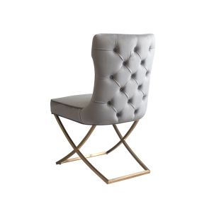 Wexler Dining Chair Dove Grey -Brass Base  