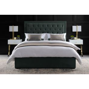 Zeno Upholstered Bed Grey-Blue