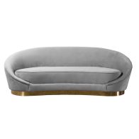 Selini Three Seat Sofa - Dove Grey Brass Base