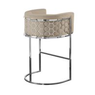 Alveare Counter Stool Silver - Taupe 