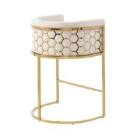 Alveare Counter Stool Brass - Light Taupe