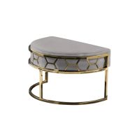 Alveare footstool Brass - Silver