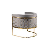 Alveare Tub Chair Brass - Dove Grey 