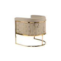 Alveare Tub Chair Brass - Taupe