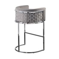 Alveare Counter Stool Silver - Dove Grey