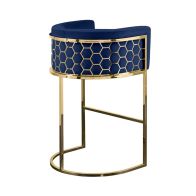 Alveare Counter Stool Brass - Royal Blue