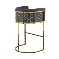 Alveare Counter Stool Brass - Smoke