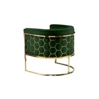 Alveare Tub Chair Brass - Bottle green