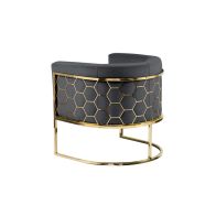 Alveare Tub Chair Brass - Smoke grey