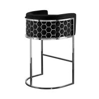 Alveare Counter Stool Silver - Black
