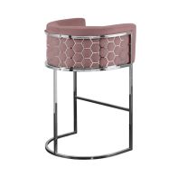 Alveare Counter Stool Silver - Blush Pink