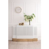 Anastasia Adjustable White Glass Radiator Cover - Brass