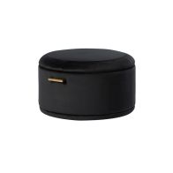 Aria Storage Ottoman – Black – Brass/Silver