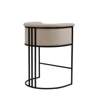 Aria Counter Stool – Taupe – Black Frame