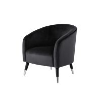 Bellucci Armchair - Black - Silver Caps