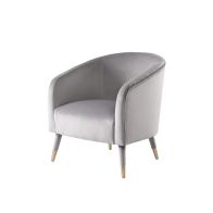 Bellucci Armchair - Dove Grey - Brass Caps