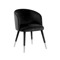 Bellucci Dining Chair - Black - Silver Caps