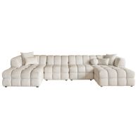 Berlin U-förmiges Ecksofa – Helles Taupe Chenille