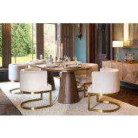 Brewster Capsule Dining Table and 6 Lasco Chalk Chairs