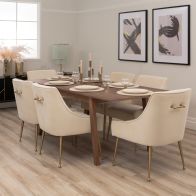 Capri Walnut Extending Dining Table and 6 Mason Chalk Chairs