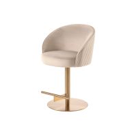 Ella Bar Stool - Chalk - Brass Base 