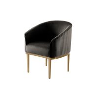 Ella Dining Chair - Black - Brass Base
