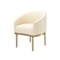 Ella Dining Chair Cream Faux Leather – Brass Base