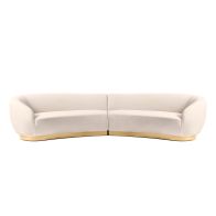 Equinox Six Seat Sofa – Chalk – Brushed Brass Base