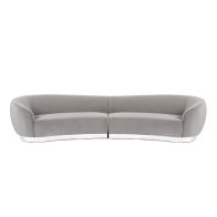 Equinox Six Seat Sofa – Dove Grey – Polished Chrome Base