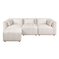 Essen Three Seat Corner Sofa – Ivory Chenille 