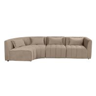 Essen Left Hand Curved Corner Sofa – Taupe