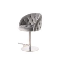 Frankfurt Bar Stool - Dove Grey - Silver base