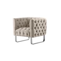 Grosvenor Armchair - Taupe - Brushed Silver 