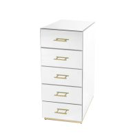 Harper Mirrored Tallboy – Champagne Gold Details