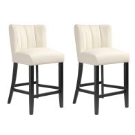 Set of 2 Hatfield counter stools - Cream faux leather 
