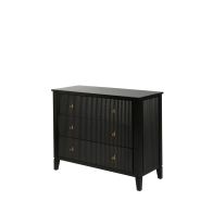 Heidi Black Chest of Drawers Brass/Silver