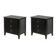 Set of 2 Heidi bedside tables - Black - Brass/Silver
