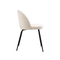 Roanna Dining Chair – Ivory Borg  - Black Base
