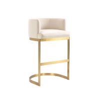 Lasco Bar Stool – Chalk - Brushed Brass Base